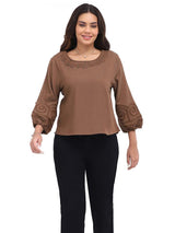 Cara Bubble Sleeve Top Gold