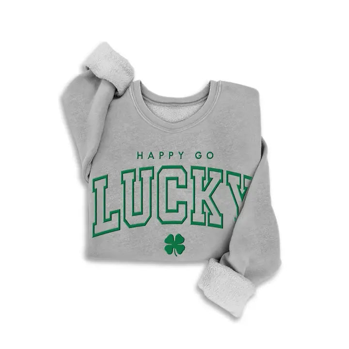 Happy Go Lucky Puff Mineral Sweatshirt Heather Grey