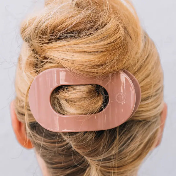 Teleties Large Flat Round Clip Mocha Mousse