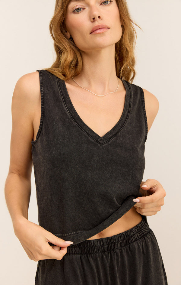Sloane Vneck Tank Black