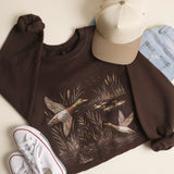Mallard Duck Marshland Sweatshirt Dark Chocolate