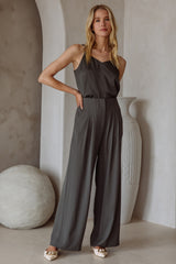 Recycled Wide Leg Pants Dark Olive