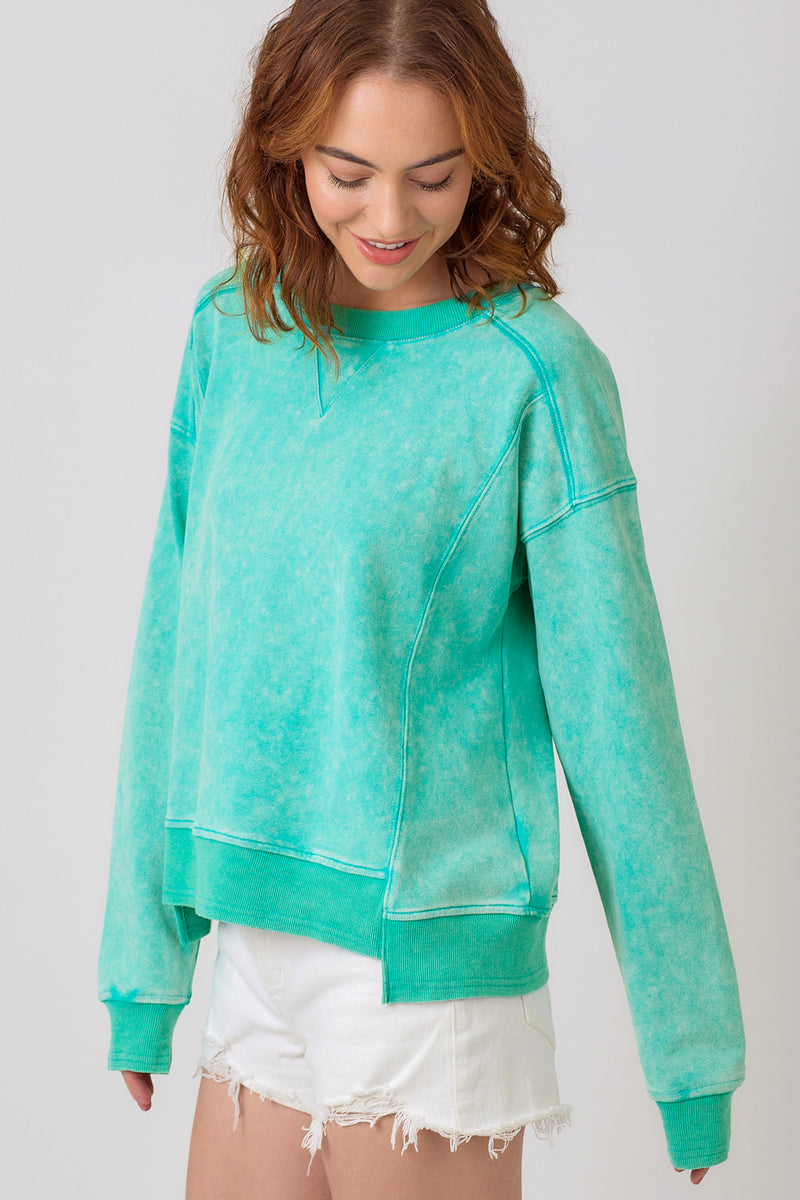 Washed Terry Sweatshirt Emerald