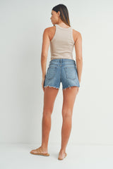 Distressed Stretch Shorts Light Denim