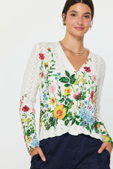 Floral Garden Chevron Knit Cardigan Multi