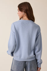 Mallard Duck Knit Sweater Dusty Blue