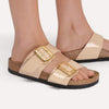 Sydney Luxe Buckle Sandals Patent Sand