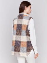 Plaid Boucle Vest Terracotta