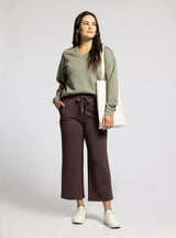 Kit Ribbed Crop Pants Raisin