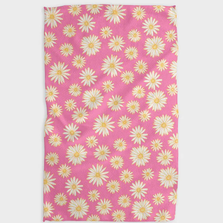 Geometry Tea Towel Daisy Days Pink