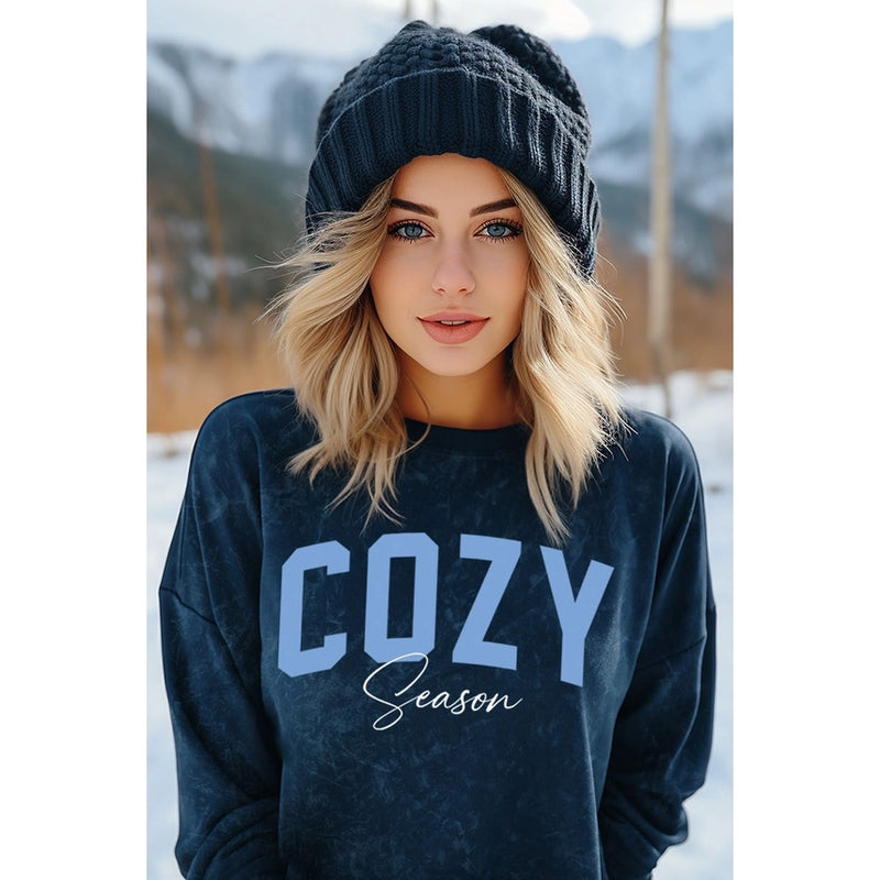 Cozy Season Mineral Sweatshirt Navy