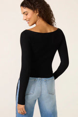 Jovy Sweater Top Black