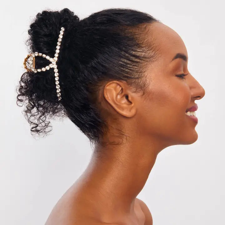 Gold Crystals Loop Claw Clip