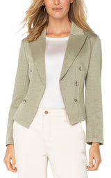 Open Front Blazer Artichoke + Cream