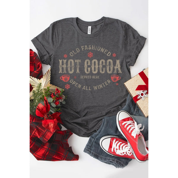 Hot Cocoa Washed Graphic Tee Charcoal