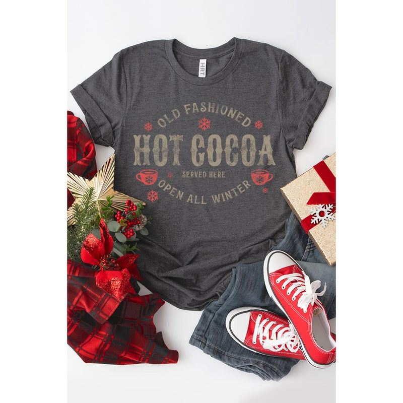 Hot Cocoa Washed Graphic Tee Charcoal