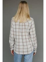 Plaid Super Soft  Button Up Lt. Tan + Brown