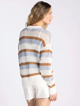 Calla Lily Sweater Blue Rust Combo