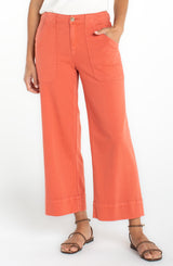 Stride Cargo Wide Leg Crop Pants Red Clay