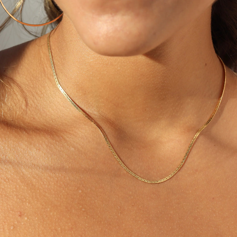 Classic Herringbone Chain Necklace