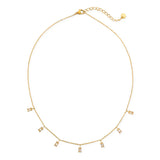 Water Resistant Baguette Stones Necklace
