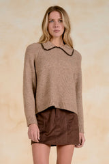 Oversize Collar Sweater Mocha Light