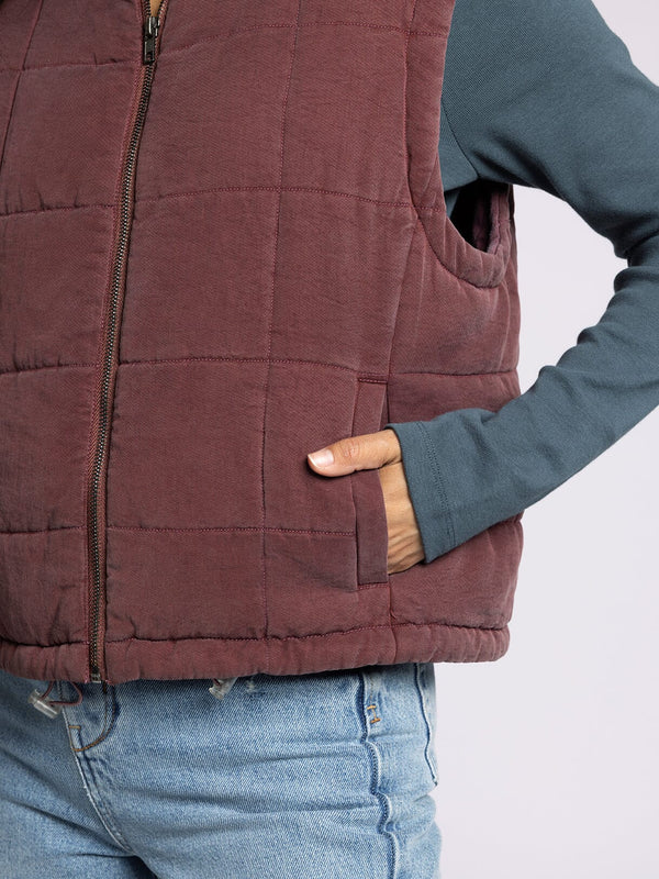 Brina Quilted Vest Crushed Berry