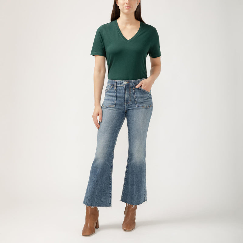 Kait Mid Rise Kick Flare Jeans Parisian Blue