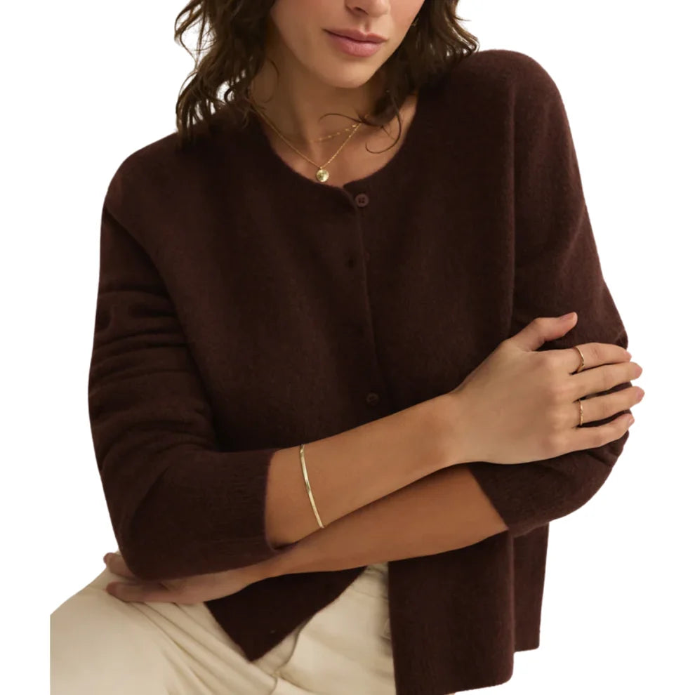Medina Cozy Cardigan Chocolate Cherry