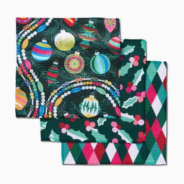 Geometry Dishcloth Set Retro Holly