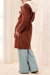 Removable Hood Fooler Trench Coat Intense Rust