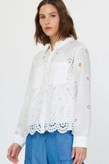 Eyelet Embroidered Shirt White