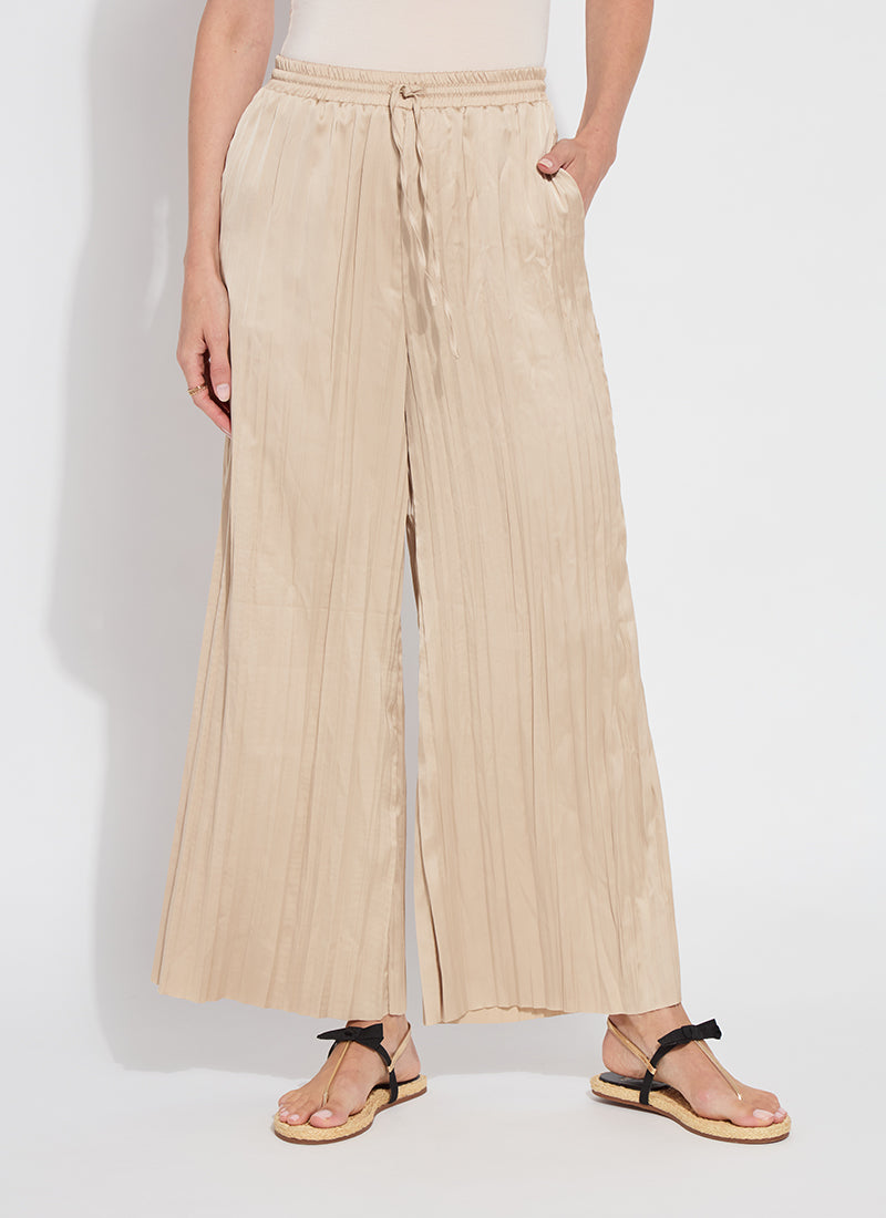 Packable Pleated Palazzo Pants Chablis