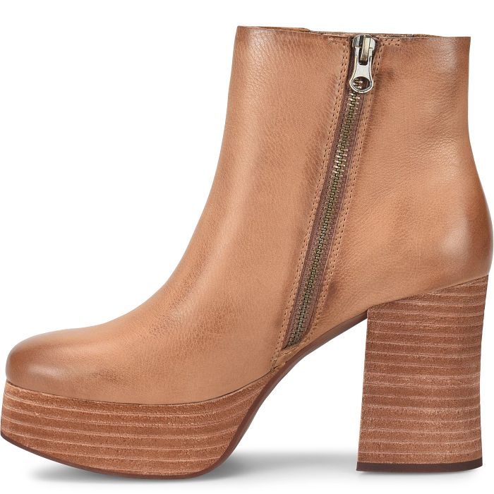 Baylie Stacked Heel Boots Brown Terra