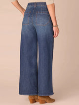 Ab Solution Skyrise Tulip Hem Wide Leg Jeans Blue