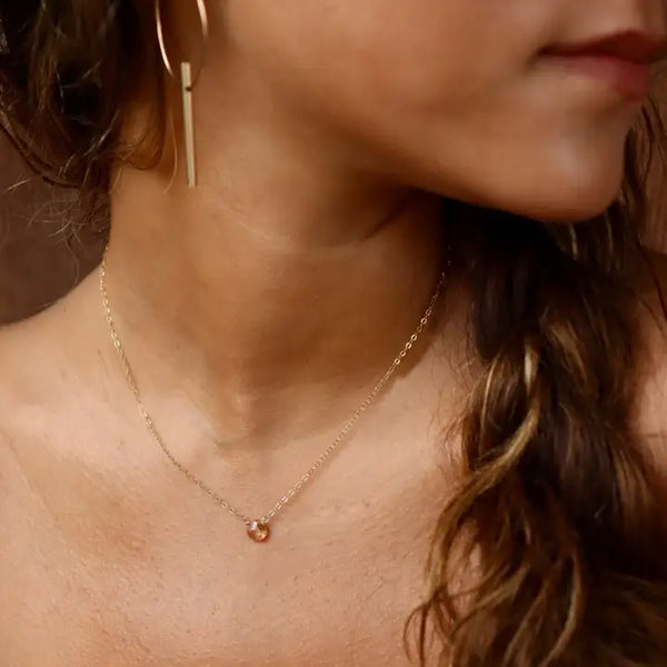 Peach Zircon Necklace