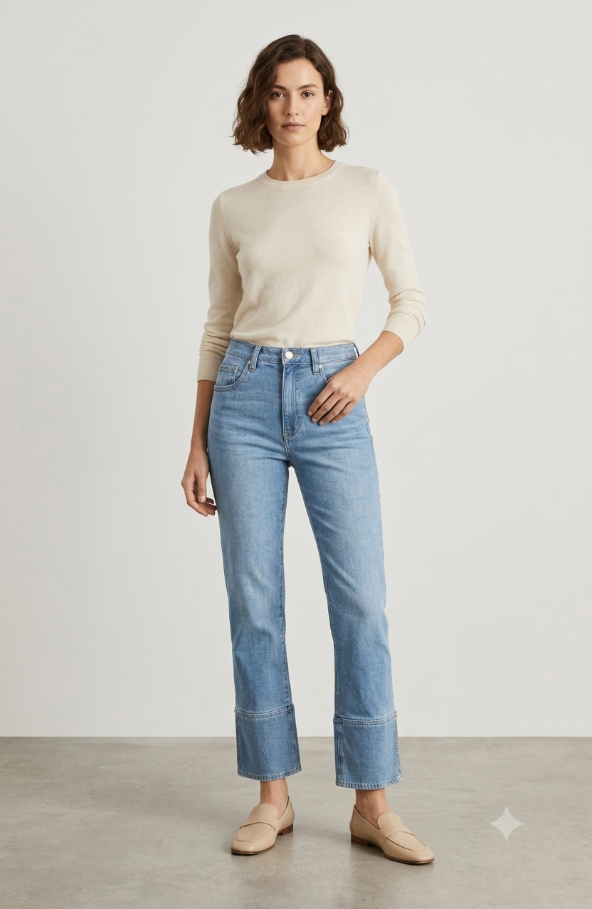 Kennedy Slit Cuff Straight Jeans Cowboy Sky
