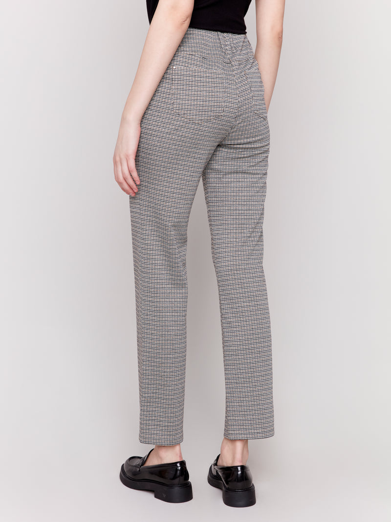 Flare PDR Plaid Pull On Pants Truffle