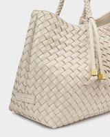 Nova Woven Small Shoulder Tote Oyster