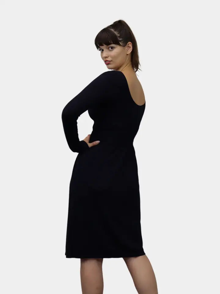 Knee Length Long Sleeve Dress