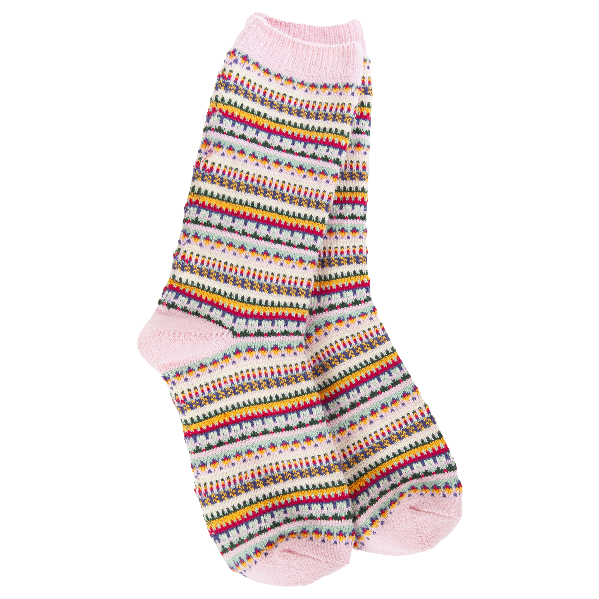Boho Crew Socks Pink Stripe