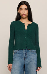 Medina Open Knit Cardigan Velvet Green