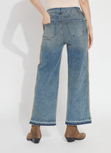 Era High Rise Wide Leg Fray Piping Denim Pants Nutshell Dye Midwash