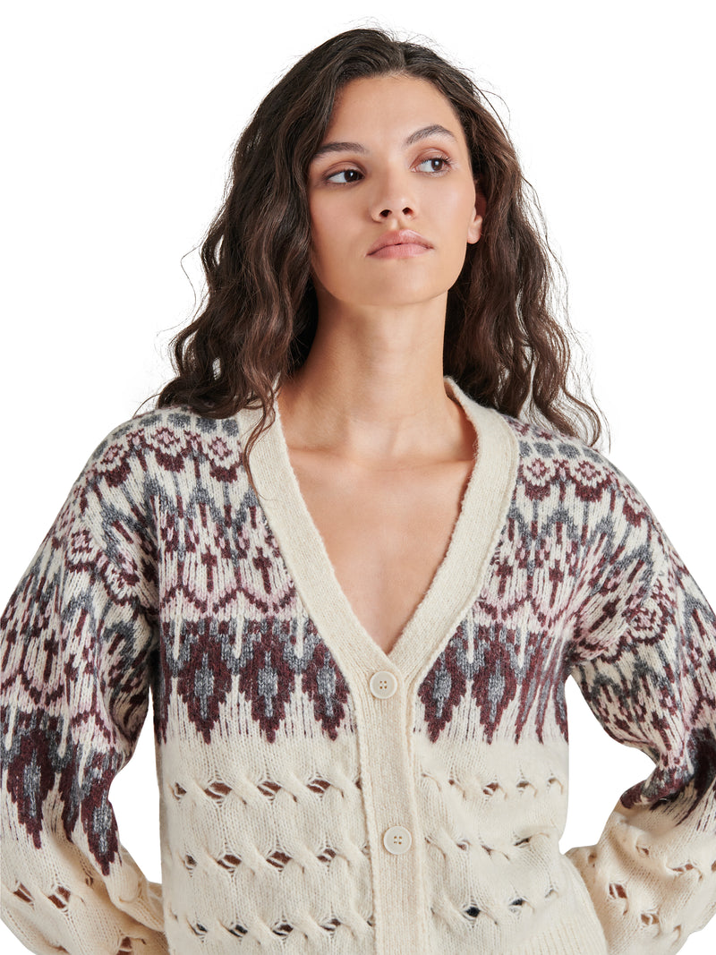 Irisa Fair Isle Cardi Off White