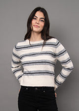Kaya Scarf Crew Neck Pullover Oatmeal Grey