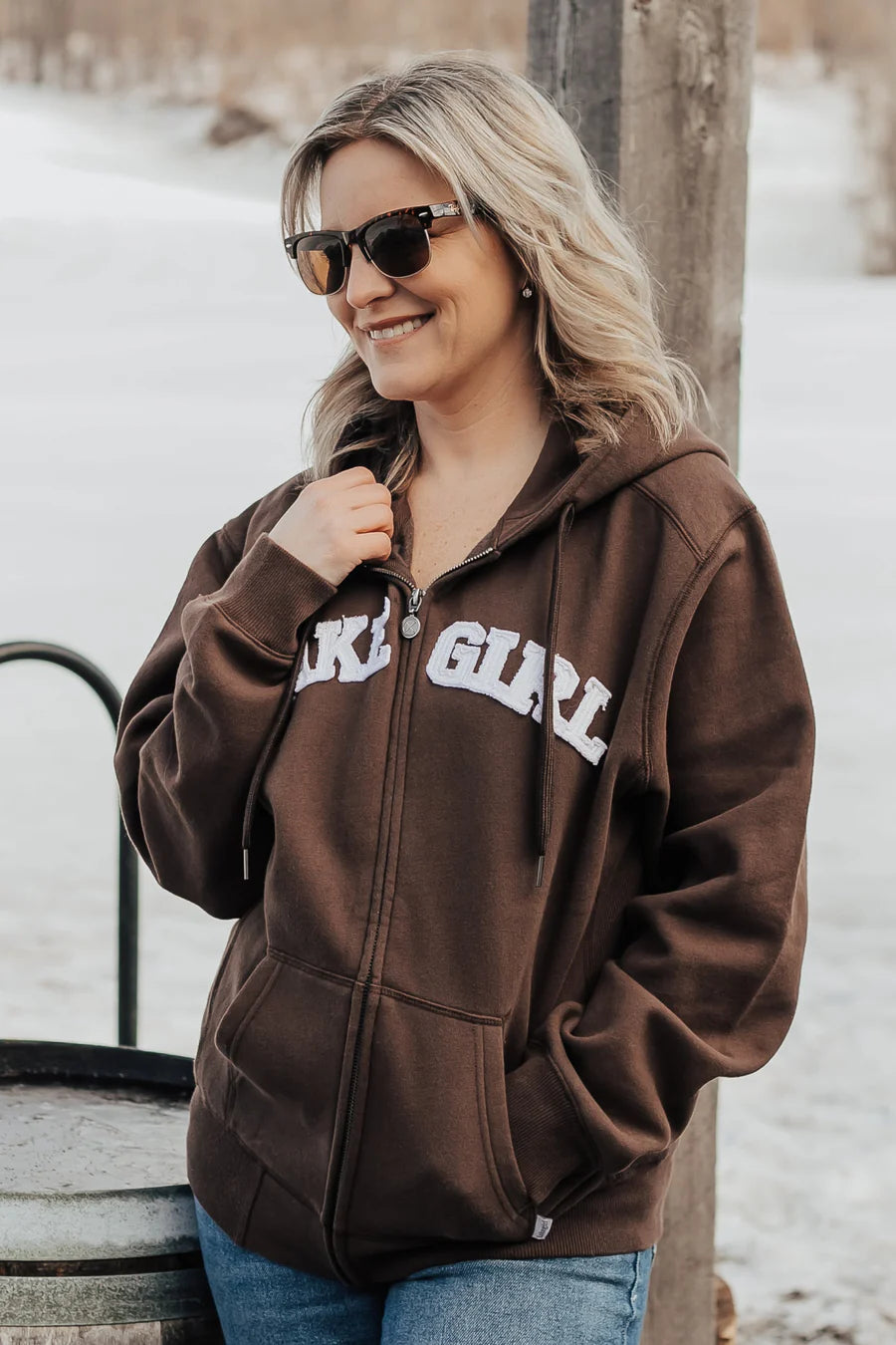 Lakegirl Full Zip Hoodie Chocolate