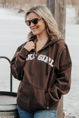 Lakegirl Full Zip Hoodie Chocolate