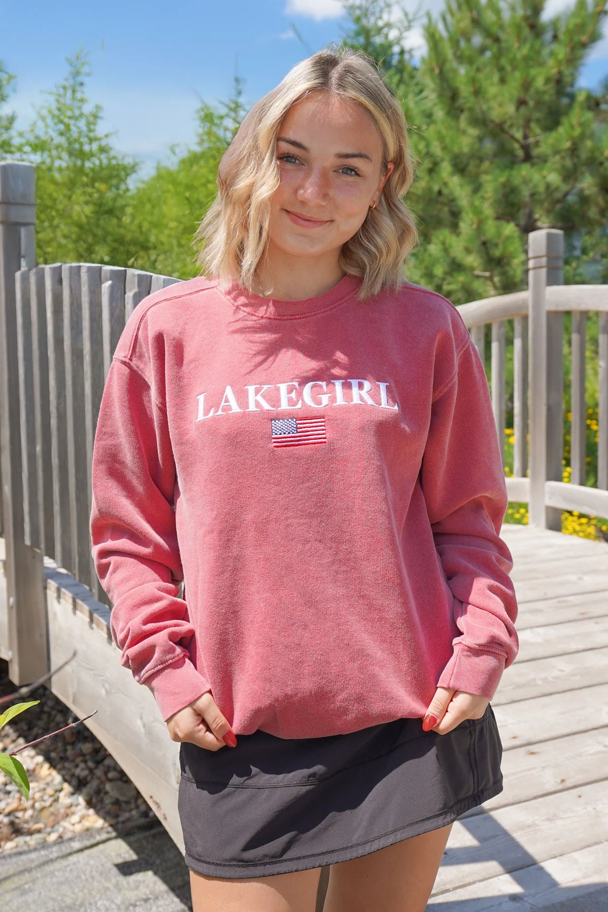 Lakegirl All American Crew Sweatshirt Red