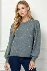 Pearl Clusters Sweater Grey