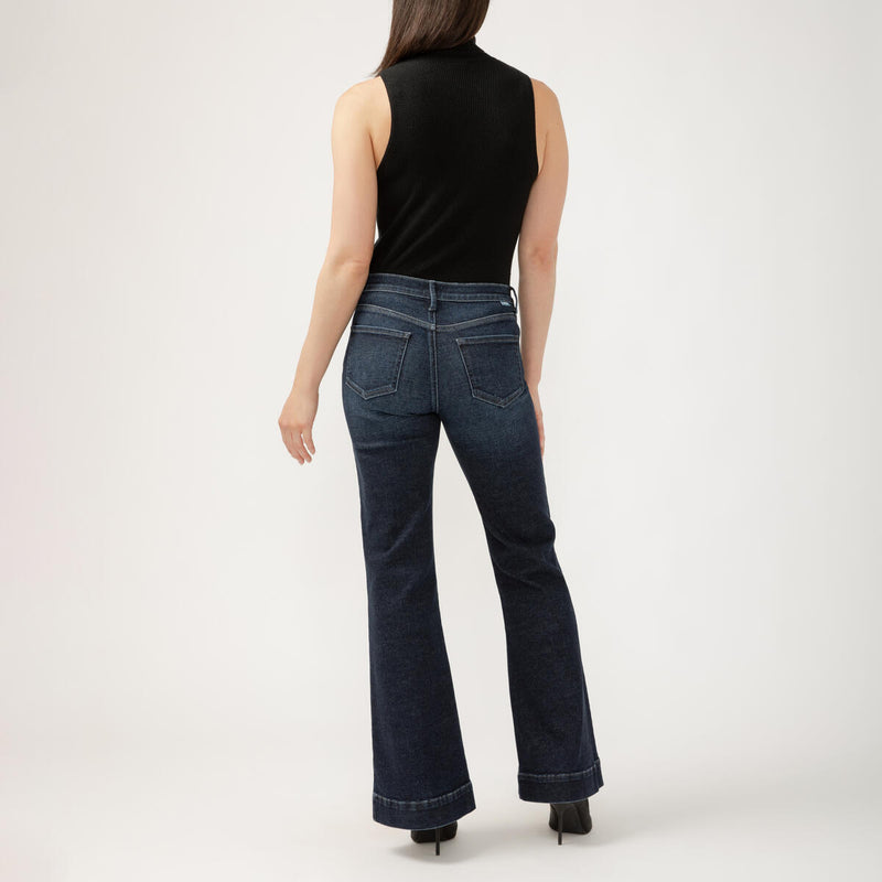 Kait 32" Inseam Mid Rise Flare Jeans Opera Blue